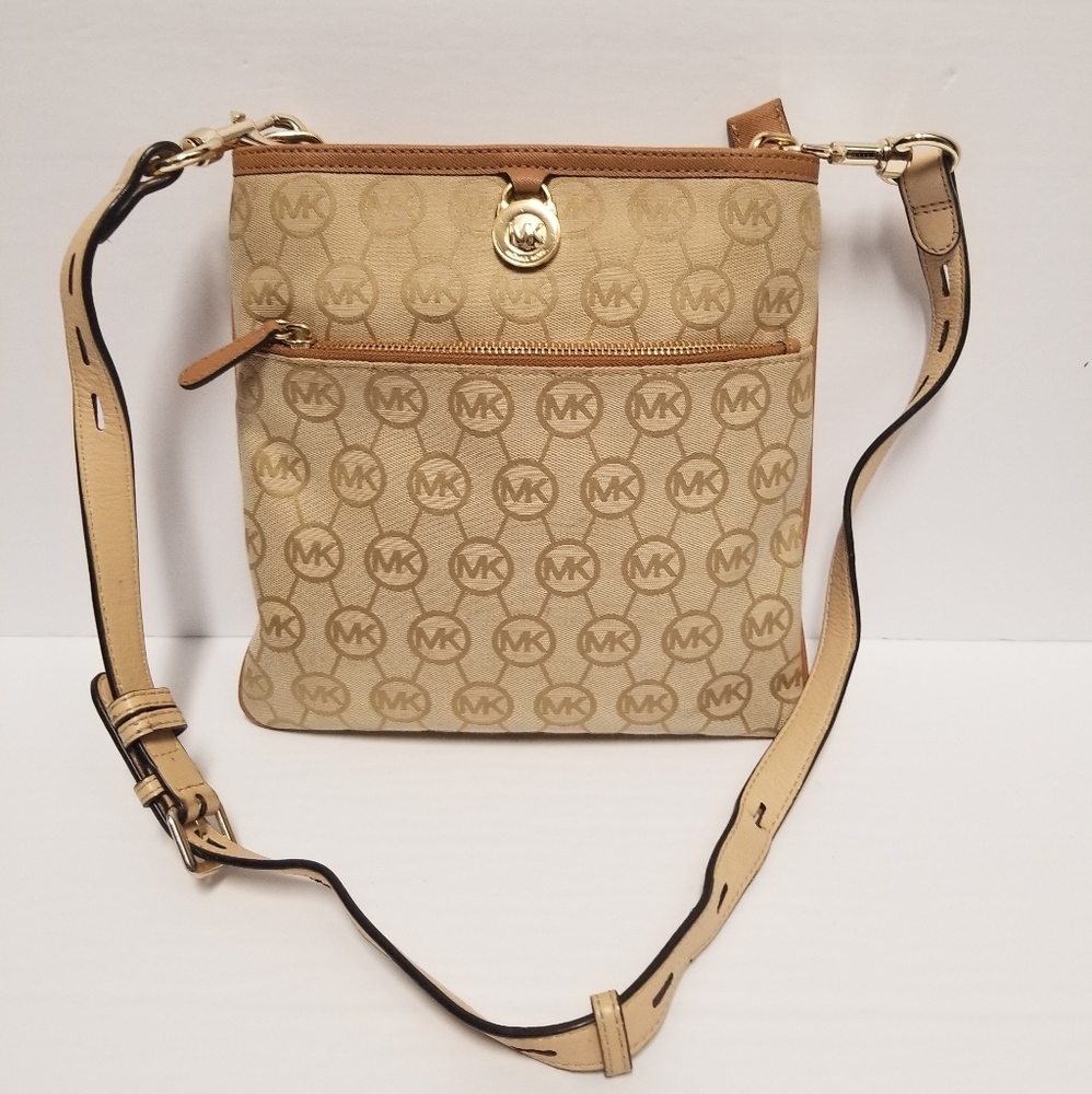 Michael Kors Beige Signature Crossbody Bag